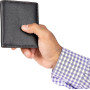 Theodore Portefeuille Homme en Cuir - Porte-Cartes Vertical à 2 Volets, 10 Emplacements, Compartiment Billets - Protection RFID 