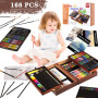 KINSPORY Mallette Dessin Enfant, 168 pièces coloriage kit Dessin Enfant, Sets de Dessin, Art Set, Mallette de Coloriage