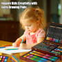 KINSPORY Mallette dessin Enfant, 146 pièces coloriage kit dessin Enfant, Art Set, Mallette de Coloriage