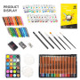 MIAOKE 145 PCS Set de Dessin Enfant, Boîte de Peinture pour Enfants, Méga Boîte en Aluminium de et Kit de Dessin