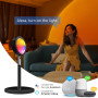 GY Connectée Sunset Lamp, WIFI RGB Lampe Coucher de Soleil, 16 Millions de Couleurs Compatibles avec Alexa & Google, Idéal pour 