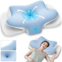 Ehomfory Oreiller Ergonomique Cervical 2 en 1 Oreiller Memoire Forme pour la Nuque, Coussin pour Dormir sur Le côté, Le Dos et L