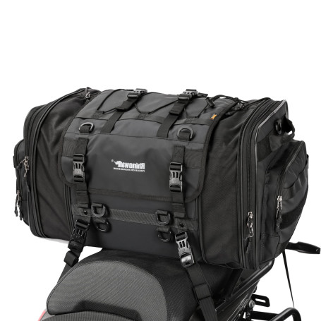 BAIGIO Sacoche Moto 40-60L Etanche Réfléchissante Extensible - Sac de Selle et Porte Bagage Avec Housse de Pluie - Bagagerie Cav