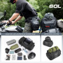 BAIGIO Sacoche Moto 40-60L Etanche Réfléchissante Extensible - Sac de Selle et Porte Bagage Avec Housse de Pluie - Bagagerie Cav