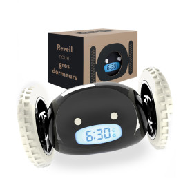 CLOCKY Réveil Matin Roulant Forte Sonnerie Reveil Puissant Gros Dormeurs pour Sourd Tres Bruyant Chambre Adulte Enfant Adolescen