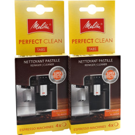 NaschLager Lot de 2 tablettes de nettoyage compatibles avec les machines à café Melitta Perfect Clean Tabs (8 pièces) - Tablette