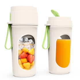 Mexgcom 450 ML Mélangeur Portable, 12 Lames Mini Électrique, Batterie Lithium Rechargeable Type-C 1500 mAh (Vert)