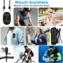 Mini Camera Sport 1080P Taille Pouce avec Clip Rotatif 360°et Clip Magnétique Action Cam Enregistrement POV Mains Libres Camera 