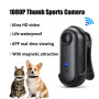 Mini Camera Sport 1080P Taille Pouce avec Clip Rotatif 360°et Clip Magnétique Action Cam Enregistrement POV Mains Libres Camera 