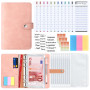 AiQInu Classeur A6, en PU Cuir Budget Planner Couverture avec 10 PVC Enveloppe Budget, 12 Feuilles Budget en Français, 3 Autocol