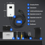 Morec Borne de Recharge Véhicules Électrique 22KW APP, 6-32A Triphasé 380V Wallbox 22KW avec Câble de Recharge Type 2 6m, RCD Ty