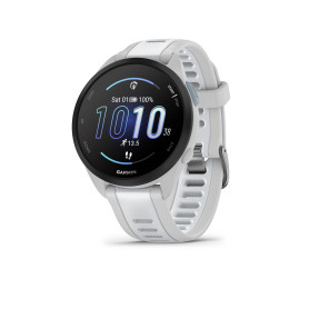 Garmin Forerunner 165, Music - Montre GPS connectée de Running avec écran AMOLED – Blanc/Gris Clair