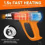 Décapeur Thermique AIUNAOM 2000W Professionnel Pistolet à Air Chaud 50 ℃-650℃ 9 Niveaux de Température Réglables Protection de S