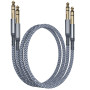 RUXELY Câble Instrument Audio Stéréo 6.35mm (1M/2 Pack) Cordon Tressé en Nylon Jack TRS 1/4 Mâle vers Mâle pour Guitare Électriq