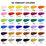 ARTFLY Peinture Acrylique Kit, 36 Couleurs × 60ml, avec 12 Pinceaux, Non Toxique, Riche Pigmentée, Peintures pour Débutant et Ar