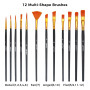 ARTFLY Peinture Acrylique Kit, 36 Couleurs × 60ml, avec 12 Pinceaux, Non Toxique, Riche Pigmentée, Peintures pour Débutant et Ar