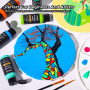 ARTFLY Peinture Acrylique Kit, 36 Couleurs × 60ml, avec 12 Pinceaux, Non Toxique, Riche Pigmentée, Peintures pour Débutant et Ar
