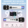 Micro sans fil, micro avec connexion à puce individuelle et lumières LED, autonomie de 40 h, portée de réception de 60 m, contrô