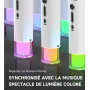 Micro sans fil, micro avec connexion à puce individuelle et lumières LED, autonomie de 40 h, portée de réception de 60 m, contrô