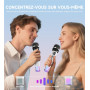 Micro sans fil, micro avec connexion à puce individuelle et lumières LED, autonomie de 40 h, portée de réception de 60 m, contrô