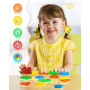 Uping Jouet Bebe 1 2 3 Ans Jeux Montessori Enfant 1 2 3 Ans Jeu Educatif en Bois Puzzle à Empiler et de Tri Cadeau Garçon Fille
