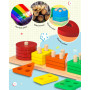 Uping Jouet Bebe 1 2 3 Ans Jeux Montessori Enfant 1 2 3 Ans Jeu Educatif en Bois Puzzle à Empiler et de Tri Cadeau Garçon Fille