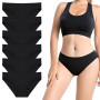 flintronic Culotte Femme Coton Doux, Elasticité Slips, Culotte Taille Basse, 6PC Culottes Femme Coton