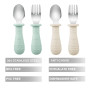 PandaEar Set de Vaisselle pour Bébé | 2 Assiettes Divisées avec Ventouse en Silicone, 2 Sets de Cuillères et Fourchettes pour Bé