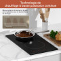 Gudsunal Plaque Induction 2 Feux Encastrable, 3600 W, Chauffage à Basse Puissance, Booster, 9 Niveaux de Puissance, Minuterie, A