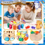 ZHHGOO Jeu de Peche Magnetique,Jeuxs Enfants 2 Ans,Jeux Montessori,Jouets en Bois Jeu de pêche,Magnetique Enfant,Cadeau Garçon F