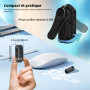 NinjaCam Mini Caméra Sport 4K WiFi, 360° Camera Vlog, Caméra d'action pour Casque de Moto, Bodycam Portable Étanche jusqu'à 30M,