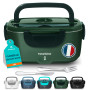 TRAVELISIMO Gamelle Chauffante 80W Lunch Box Chauffante 1,5L Chauffe Plat Voiture 3 en 1 220V 24V 12V, Gamelle Chauffante Allume