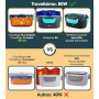 TRAVELISIMO Gamelle Chauffante 80W Lunch Box Chauffante 1,5L Chauffe Plat Voiture 3 en 1 220V 24V 12V, Gamelle Chauffante Allume