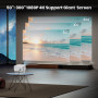 4K Vidéoprojecteur [HiFi Audio/Auto Focus/Support Rotatif à 360°] Rétroprojecteur avec WiFi et Bluetooth 1080P Natif, One-Click 