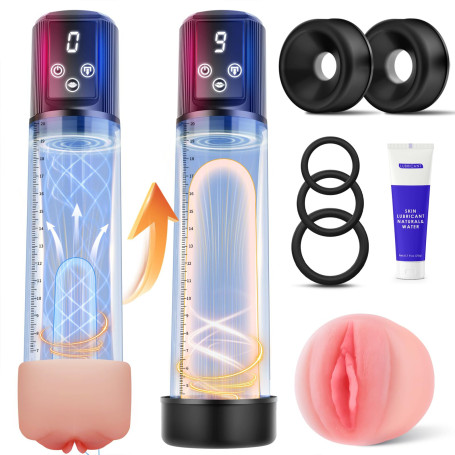 Tagnaff Pompe à Pénis Sextoyse Homme Masturbateurs masculins avec 9 D'aspiration&9 Modes Entraînement Masturbateur Sex Toys Vibr