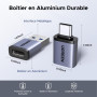 UGREEN Adaptateur USB C vers USB A OTG 10Gbps Lot de 4 Adaptateur Type A vers Type C Charge Rapide Data Sync Compatible avec iPh