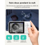 GHB Babyphone Caméra Bébé Surveillance 3,2 inches LCD Batterie 2100mAh Capteur de Température Vision Nocturne 2X Zoom Audio Bidi