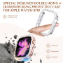 Kamita [4Pièces] Diamant Coque pour Apple Watch 10 42mm, Paillettes PC Bumper Case Sans Protecteur d'écran pour iWatch10, Bling 