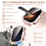 Kamita [3Pièces] Diamant Privacy Coque pour Apple Watch 10 42mm, Paillettes PC Bumper Case avec Anti-Espion Protecteur d'écran, 