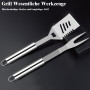 Grilliance 38pcs Kit Barbecue Set Accessoires de Grill en Acier Inoxydable pour Hommes,Ensemble d'Ustensiles de Grill de Haute Q