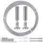 Zyluniy 5m Tringle à Rideaux Kit, Câble en Acier pour Rideau, Fil de Suspension en Acier Inoxydable pour Accrocher Photos, Ridea