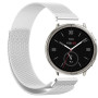 GIOPUEY Bracelet Compatible avec Amazfit Active 2, Bracelet en Acier Inoxydable tressé [magnétique] Montre Bracelet - Silver