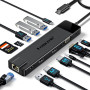 Lemorele Dock Station d'accueil USB C pour 3*Ecrans, Adaptateur Hub 13-en-1 vers Dual HDMI, VGA, Gigabit Ethernet, 2 USB 3.0&2.0