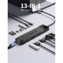 Lemorele Dock Station d'accueil USB C pour 3*Ecrans, Adaptateur Hub 13-en-1 vers Dual HDMI, VGA, Gigabit Ethernet, 2 USB 3.0&2.0
