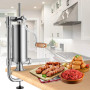 WishesMar 2,5 LB Pousoir a Saucisse Manuel en Acier Inoxydable Machine à Saucisses Manuel Vertical avec Support de fixation et 4