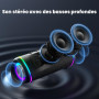 RIENOK Enceinte Bluetooth Portable, 30W Haut Parleur Puissant Lumineuse, Bluetooth 5.3, Support 128Go TF Carte, Autonomie 10H av