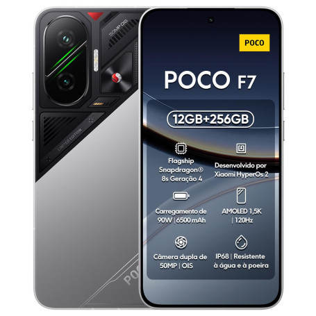 POCO F7 Silver 12GB RAM 256GB ROM (Chargeur Non Inclus)