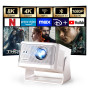 [App intégrée] Mini Vidéoprojecteur 4K & 8K Supporte, 1080P Projecteur Video avec Android 14, Portable Projecteur WiFi 6, BT 5.4