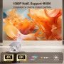[App intégrée] Mini Vidéoprojecteur 4K & 8K Supporte, 1080P Projecteur Video avec Android 14, Portable Projecteur WiFi 6, BT 5.4