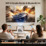 [App intégrée] Mini Vidéoprojecteur 4K & 8K Supporte, 1080P Projecteur Video avec Android 14, Portable Projecteur WiFi 6, BT 5.4